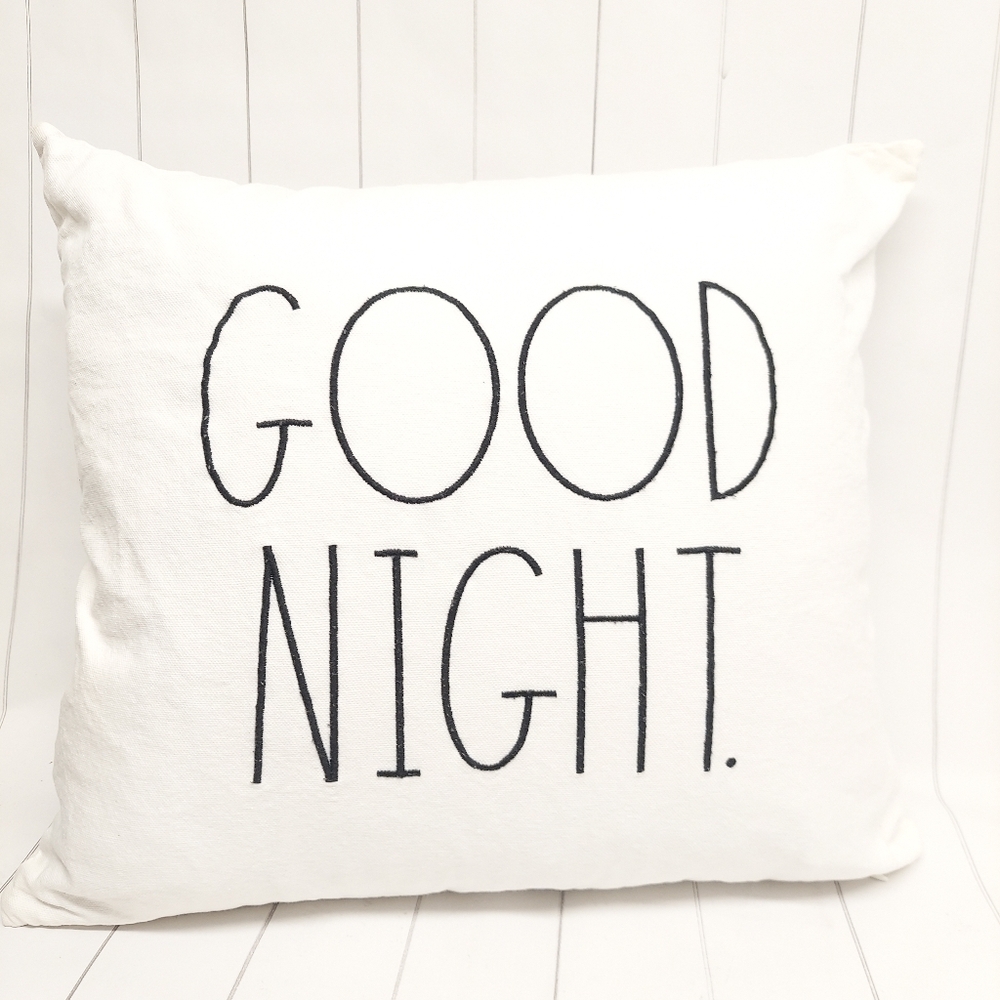Rae Dunn GOOD MORNING/NIGHT Pillows - Picture 3 of 8